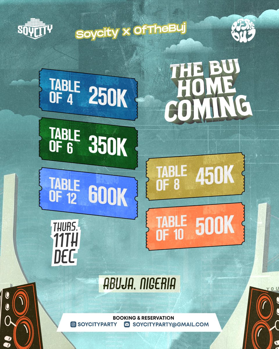 OfTheBuj_'s tweet photo. You have been summoned to The BUJ Homecoming 🪄🪄
On the night of 11th December at Varuna , Abuja
🎫 100 free tickets: https://t.co/3KwSEXjKrl
🎟️ Regular tickets: https://t.co/aGN0tB0nlv
Pull up or regret it
#abuja #soycityparty #ofthebuj #decemberinlagos #homecoming https://t.co/2zj0IUlzQW