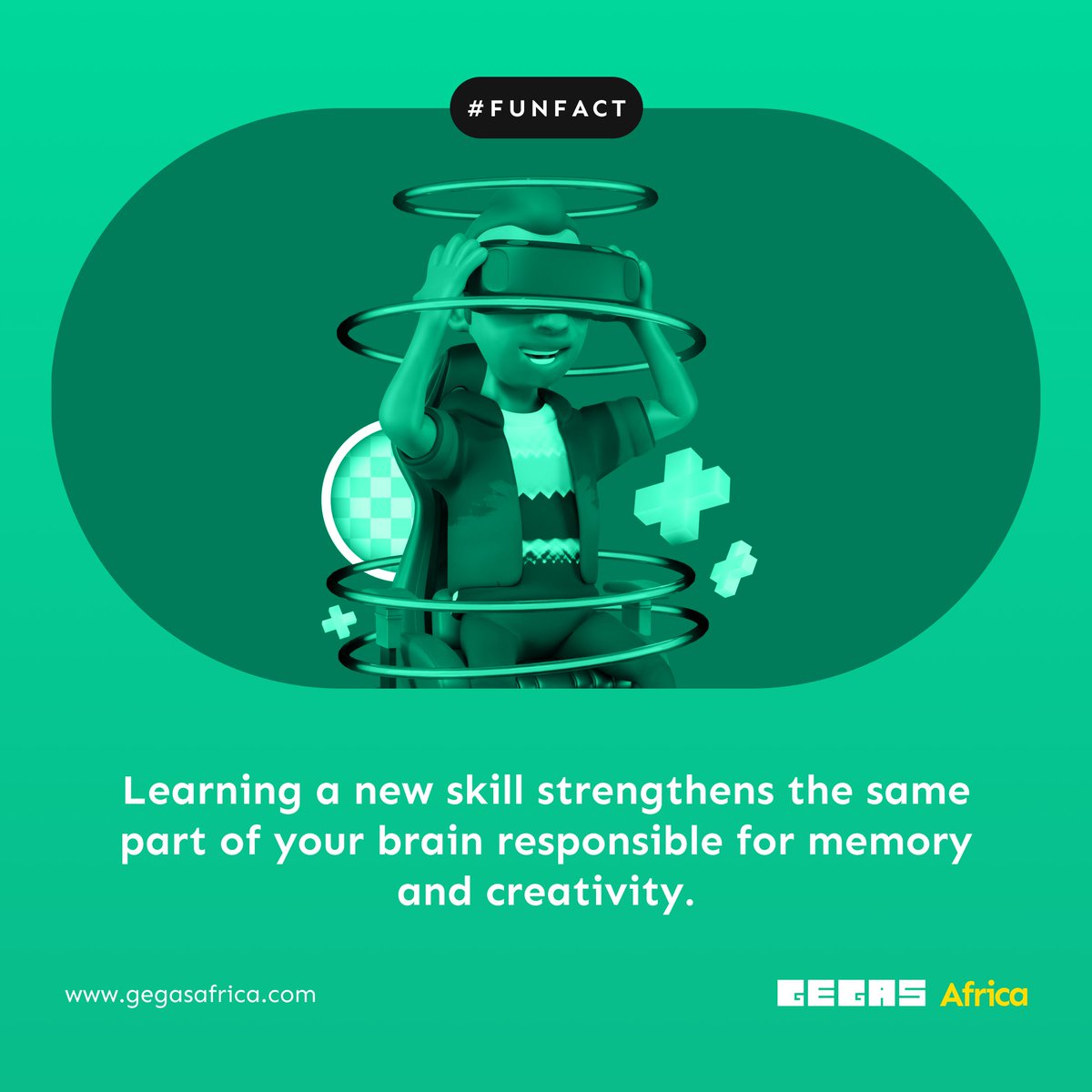 gegasafrica's tweet image. Every time you learn a new skill, you’re doing more than just adding to your abilities, you’re giving your brain a serious workout.

So every little effort to pick up something new isn’t just skill-building: it’s brain-building too.