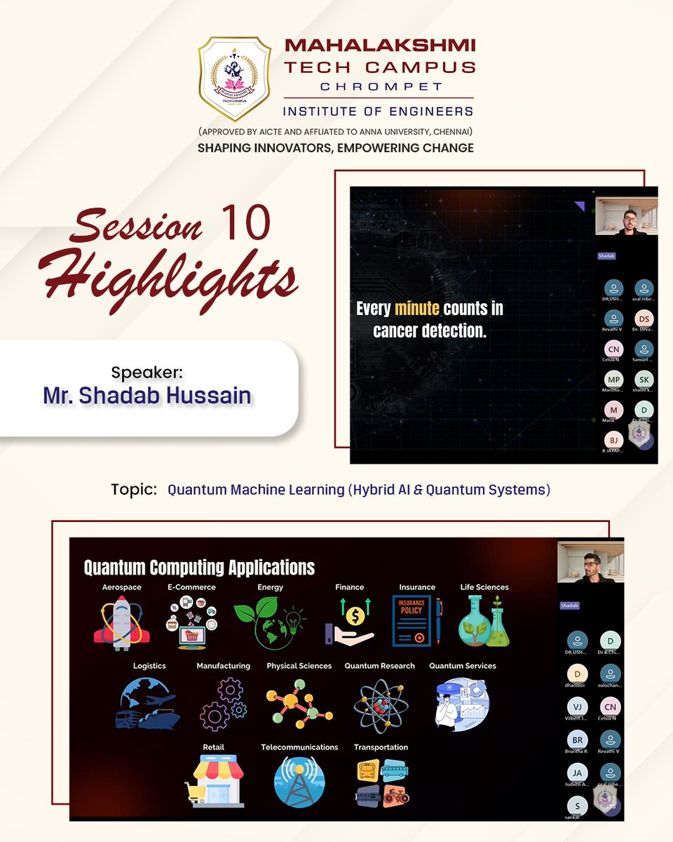 MahalakshmiTech's tweet image. Day 5 of FDP provided real-world exposure through an industrial visit to C-DAC Chennai, followed by a meaningful session on Indian classroom values. Participants wrapped up the day with hands-on collaborative activities.
#quantumcomputing #quantummachinelearning #qkd