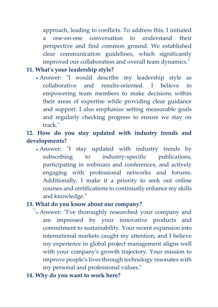 RoshanK80555951's tweet image. 70 TOUGHEST INTERVIEW QUESTIONS &amp;amp; ANSWERS (Pls Share for others)

I have attended a good number of interviews &amp;amp; I’ve interviewed quite a number of people too alongside HR, &amp;amp; I’ve come to understand that 90% go to interviews unprepared &amp;amp; only think of an answer when asked a