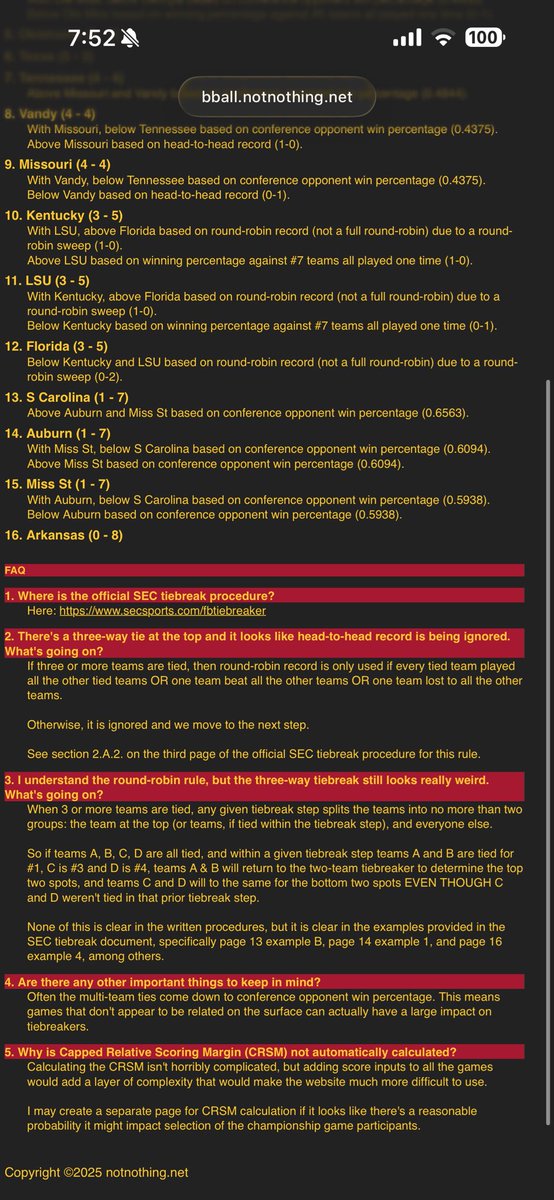 e_gardner34's tweet photo. @CoachBeecham @SSN_Alabama Okay man. So CBS is just wrong? An article that was published 5 days ago? If we beat Auburn it’s so unlikely we miss the seccg but it’s possible. Please actually read everything and tell me where I’m wrong. https://t.co/tg1V95vLfV