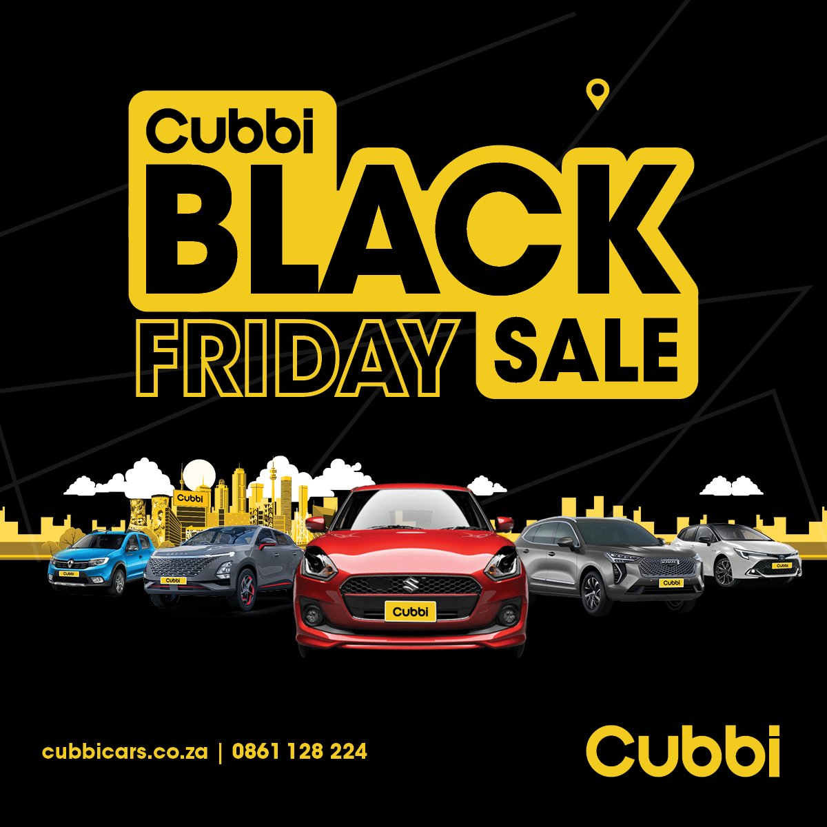 Big deals are coming... 👀

Keep your eyes peeled! 
 
Cubbi’s Black Friday Sale is revving up with offers you don’t wanna miss!

These deal’s are hotter than your bonnet after a Joburg drive. 

Don’t miss it: cubbicars.co.za 

#Cubbi #BlackFridayDeals #CarGoals
