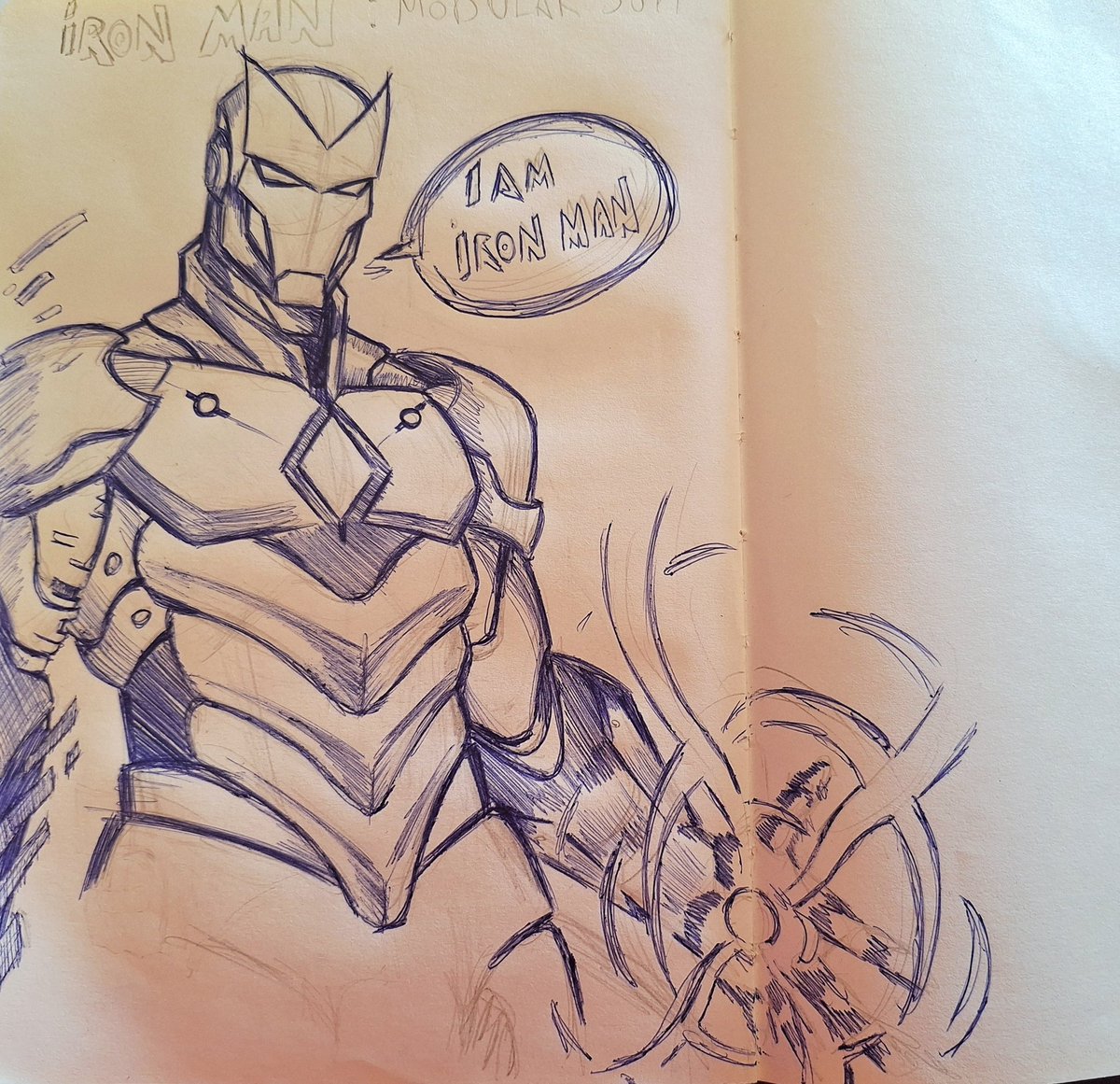 NSnicolass's tweet image. Iron man: &quot;modular armor&quot; sketch :)