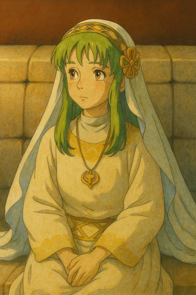 聖女の雰囲気のある緑髪の可愛い女の子！
#ジブリ風 #AIart #AIイラスト #ChatGPT