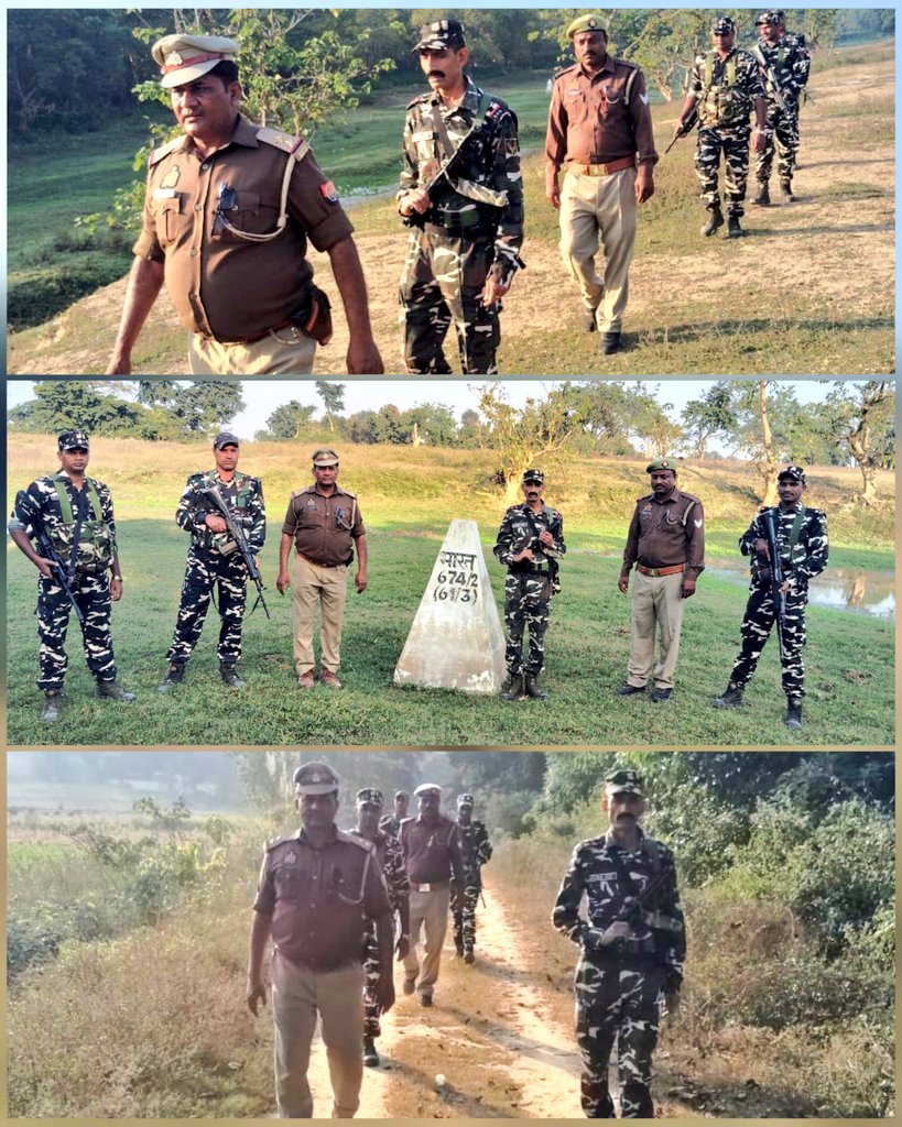 bahraichpolice's tweet image. जनपद में शान्ति, सुरक्षा एवं कानून व्यवस्था बनाए रखने व सीमा सुरक्षा को पुख्ता करने के दृष्टिगत #SPBahraich के निर्देशन में थाना मुर्तिहा पुलिस व #SSB की संयुक्त टीम द्वारा थानाक्षेत्र अंतर्गत भारत–नेपाल सीमा पर गश्त कर चलाया जा रहा चेकिंग अभियान।  #BahraichPolice 
#UPPolice