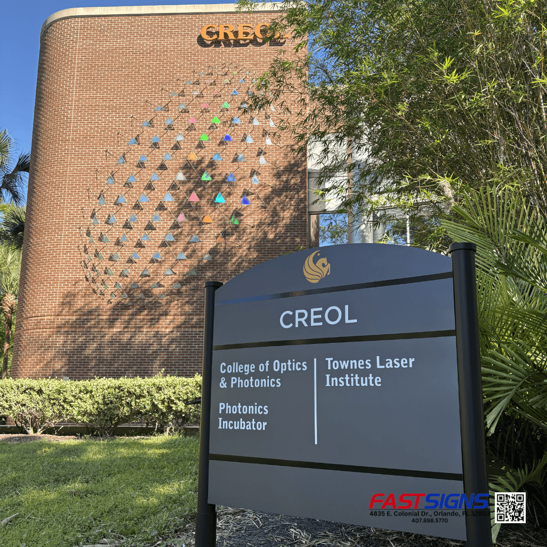 FastsignsOrland's tweet image. 3 of 66 of our beautiful monument signs placed throughout the University of Central Florida main campus. ⚔️✨

#FASTSIGNSOrlandoCentral #UCF #gkco #makeyourstatement