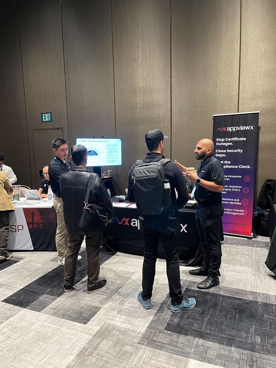 AppViewX's tweet image. A fantastic day at the Official Cybersecurity Summit in LA! ✨

We had great conversations with cybersecurity leaders from the region about Post-Quantum Cryptography, 47-Day TLS, and building resilient machine identity programs. 🔐