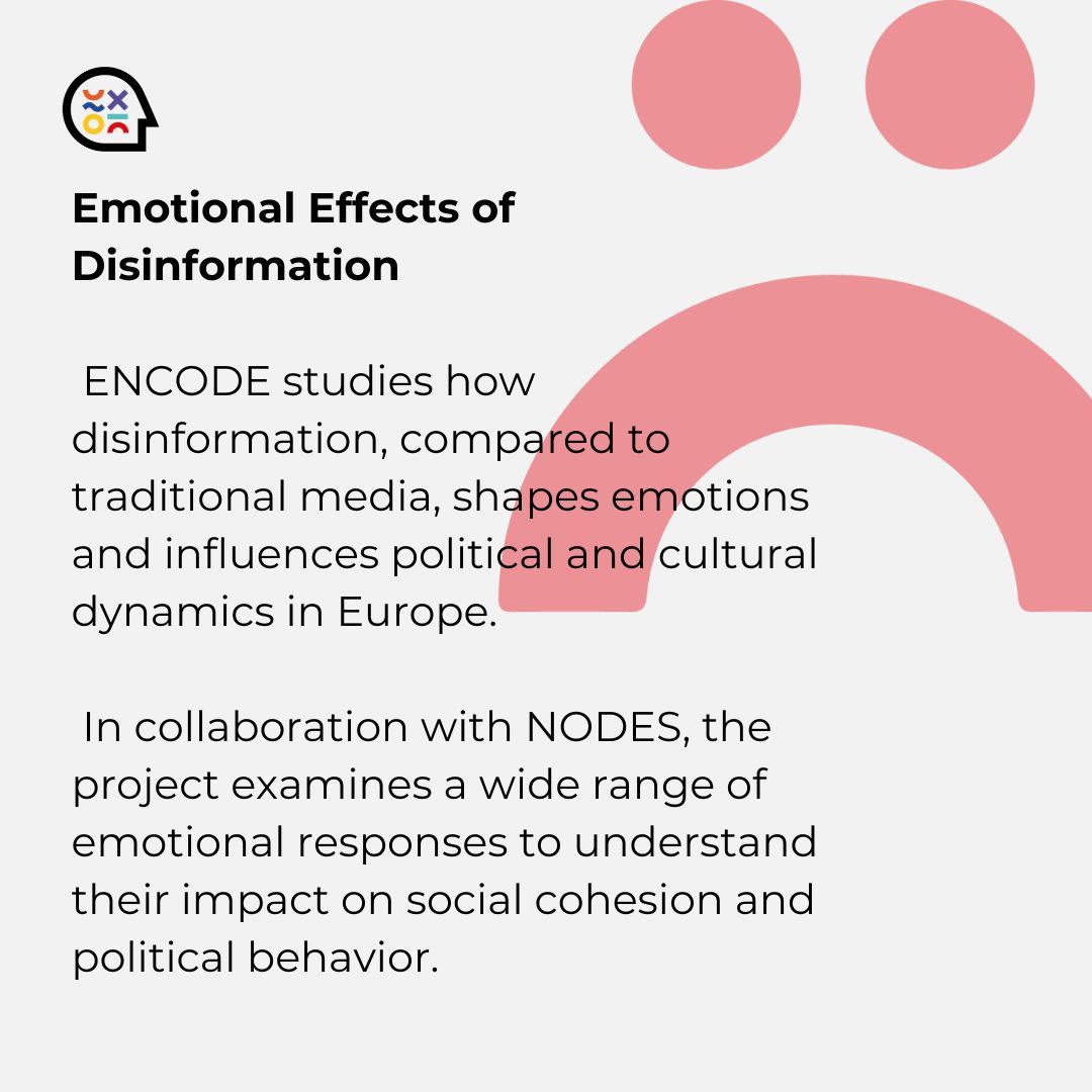 encodemotion's tweet image. WP3 focuses on analysing social media to understand how emotions are shared and amplified in political conversations. From sentiment patterns to narrative spreads—we’re examining the emotional pulse of digital platforms.

#ENCODE #SocialMediaAnalysis #EmotionsOnline #Digital