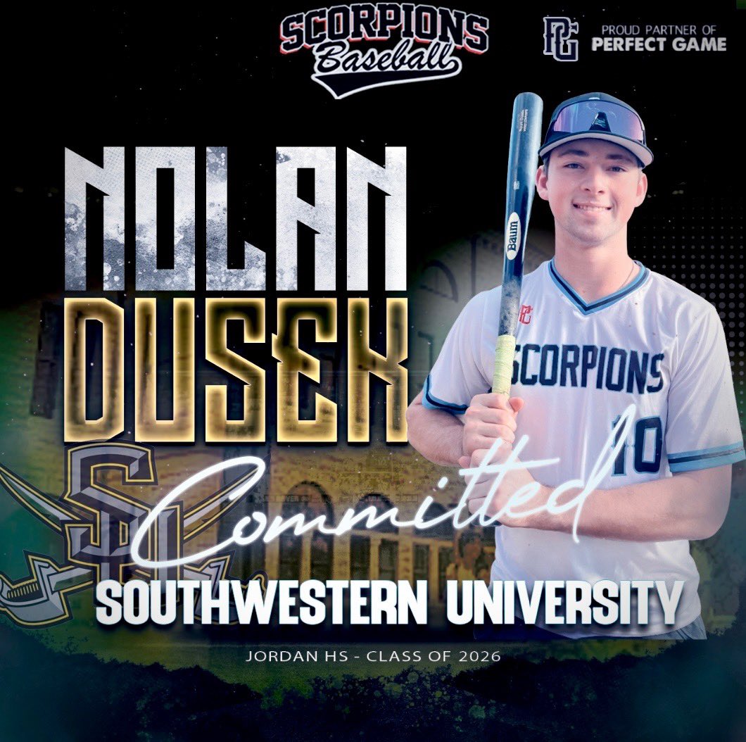 👏👏👏 Congratulations to Nolan Dusek ‘26 on his commitment to Southwestern University!