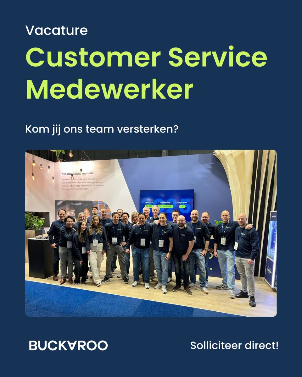 We zoeken een Customer Service Medewerker! 

📍 Standplaats: Utrecht 💻 Solliciteer direct via: shorturl.at/j8WBI

#Vacature #CustomerServiceMedewerker #Utrecht #FinTech #WerkenBijBuckaroo #JoinOurTeam #PayingAttention #Buckaroo