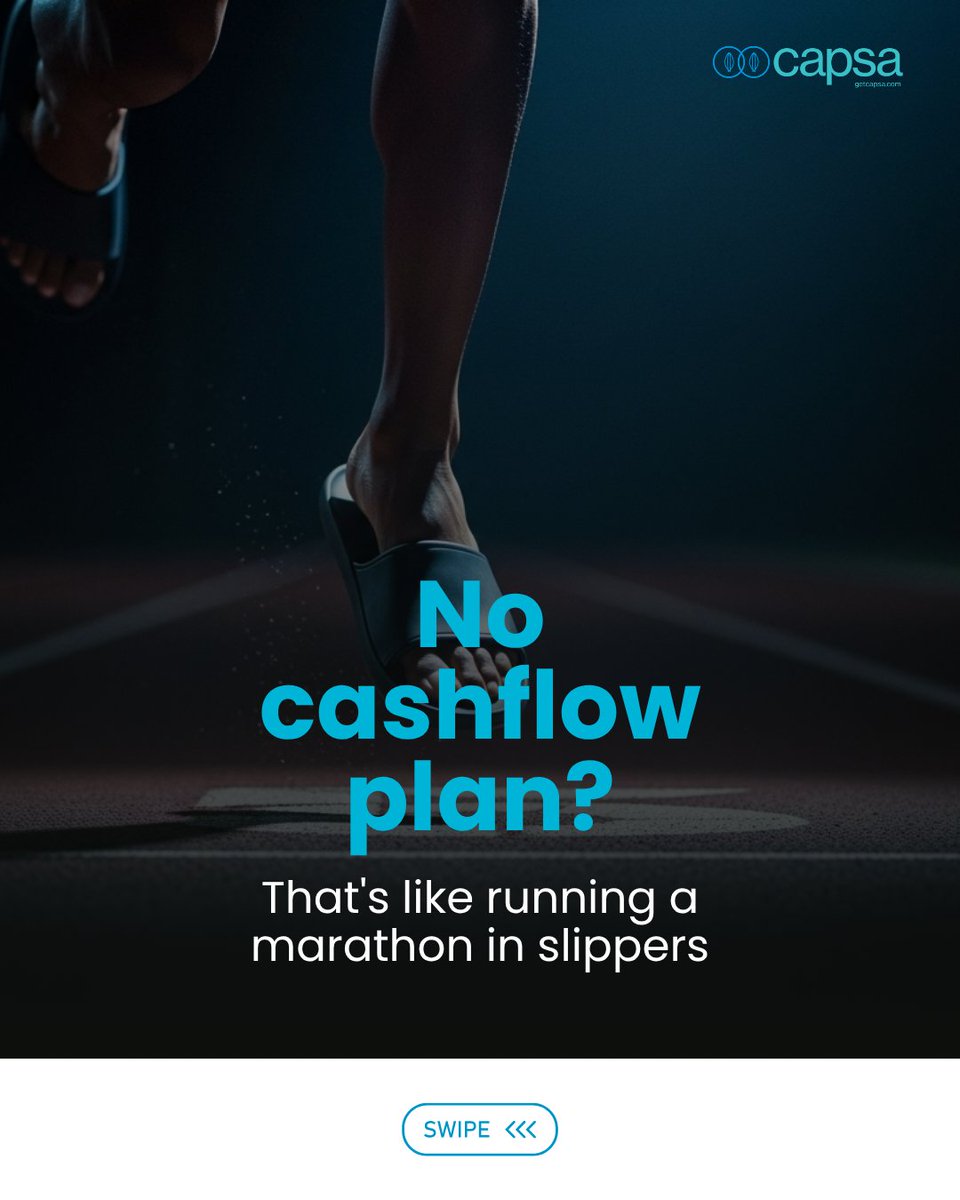 GetCapsa's tweet image. Big race and small shoes equals big business and no cashflow plan.

Lace up with a Capsa strategy, so the work you’ve done funds the work you’ll do next.

#GetCapsa #cashflow #SMEs #WhatsYourCapsaStrategy #TGIF