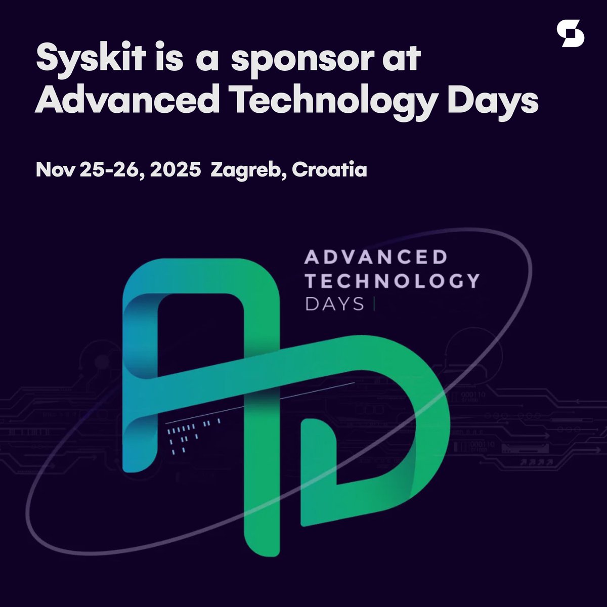 SyskitTeam's tweet image. Syskit is a proud Sponsor of Advanced Technology Days in Zagreb! 

We’re excited to support the IT community shaping the future of tech.

Learn more 👉 eu1.hubs.ly/H0pP1L40

#Syskit #ATD2025 #TechConference #Microsoft365