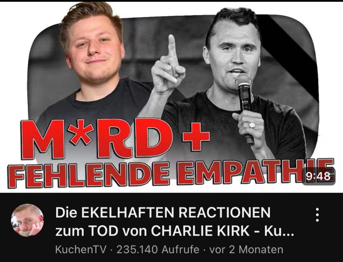 Aber Witze über Charlie Kirk gehen zu weit ahja 🤡🤡