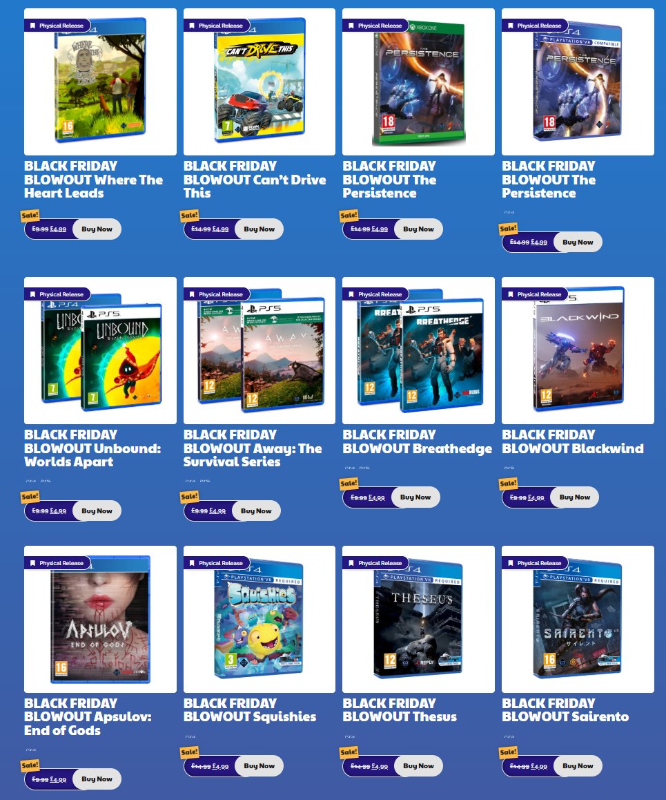 PerpGames's tweet image. All our #PS4 and #PSVR physical games are going for £4.99 until stocks last or the sale ends November 28th! 💥💸

Will you be adding any of these to your physical collection? 🤔💿

#BlackFriday #Gaming