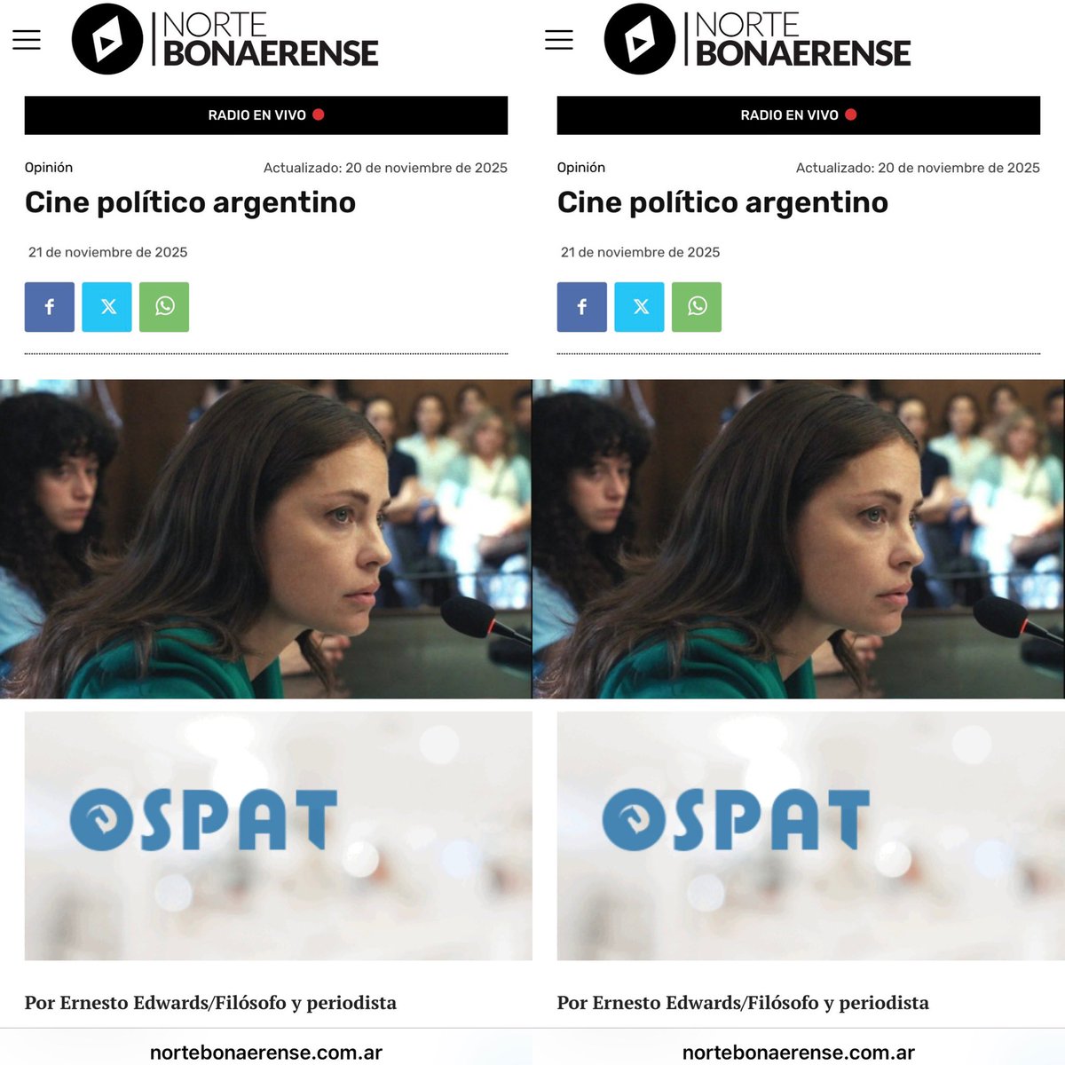 nortebonaerense.com.ar/2025/11/21/cin…
CINE POLÍTICO ARGENTINO. El artículo que en mi Columna de Opinión publica esta semana <a href="/N_Bonaerense/">Nortebonaerense</a>.