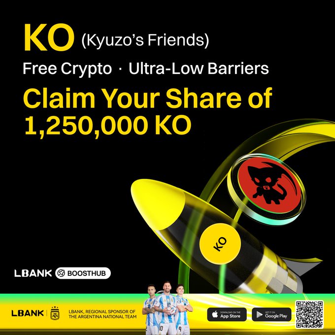 Victorea77's tweet image. Kyuzo&apos;s Friends (KO) is the cat that&apos;s got crypto Twitter purring! LBank BoostHub airdrop: 1.25M tokens free for holders. Low barriers = high rewards. Reg open now, snapshot soon. Get your paws on it: lbank.com/boosthub #KO #MemeCoin #LBankExchange