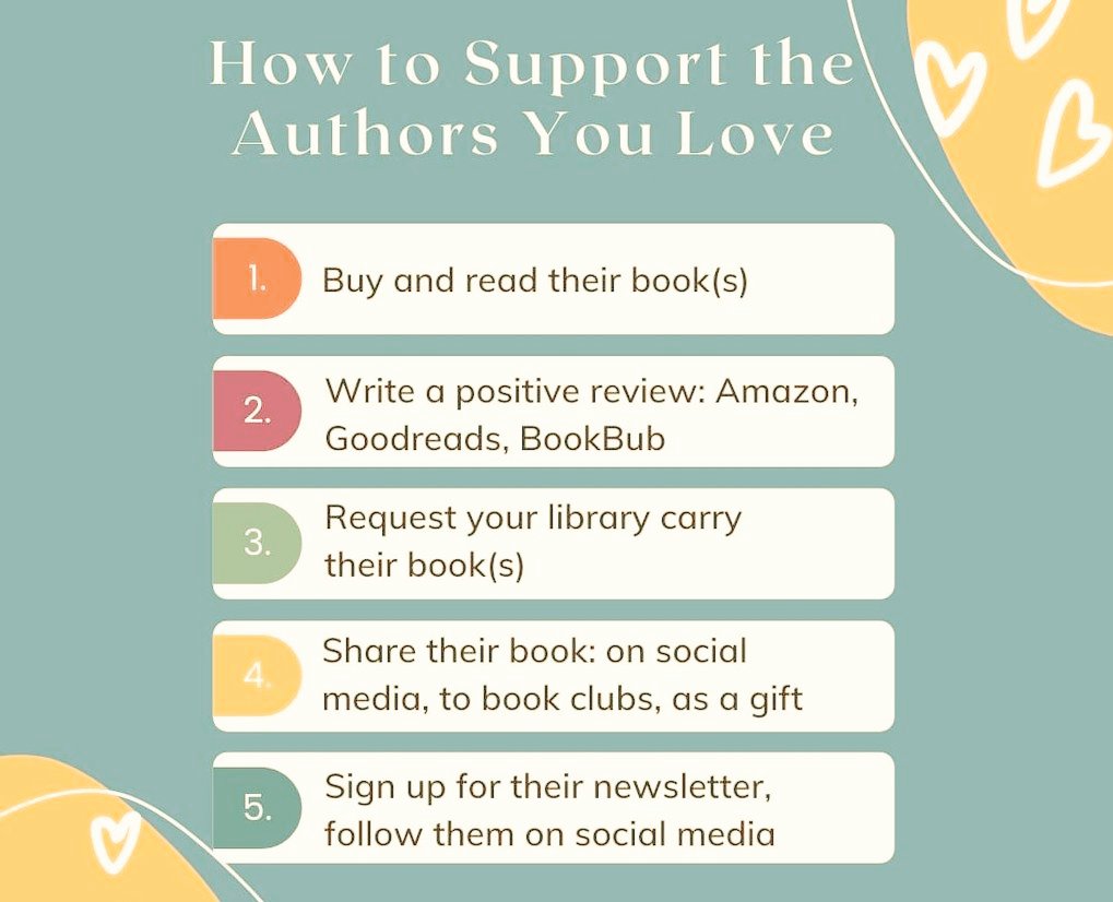 Support an author and they may be inspired to write your next favourite book. 

Some ideas 💡