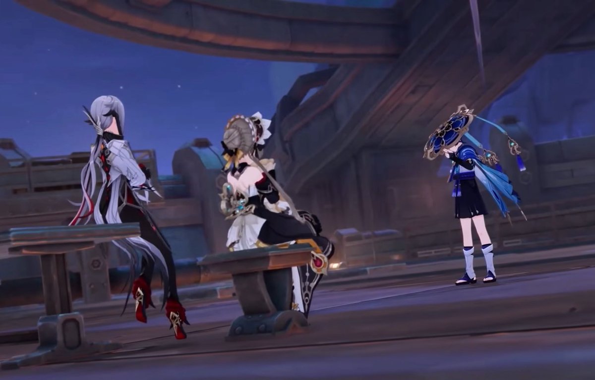 “thank you lady harbingers” oh to be a humble wanderer casually asking for suspiciously in-depth information from the most powerful women of the strongest military force in teyvat