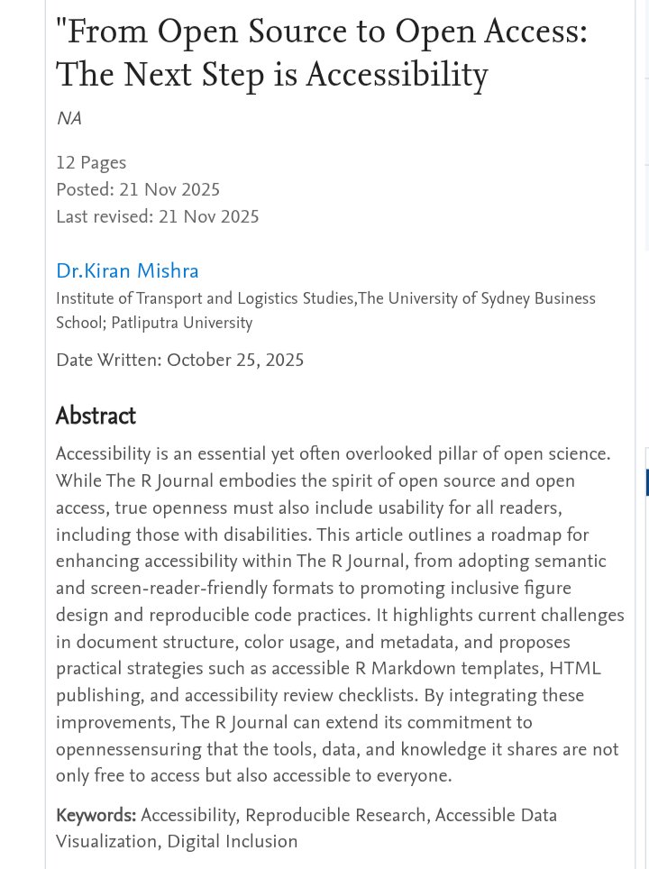 kiransirji's tweet image. Thrilled to share that my econometric paper — building on the foundational contributions of Alica Rambaldi — is now finally published on SSRN.
Proud moment for #OpenScience and transparent scholarship!
Onwards to better data, better methods, and better economics. 📊✨
Link for…