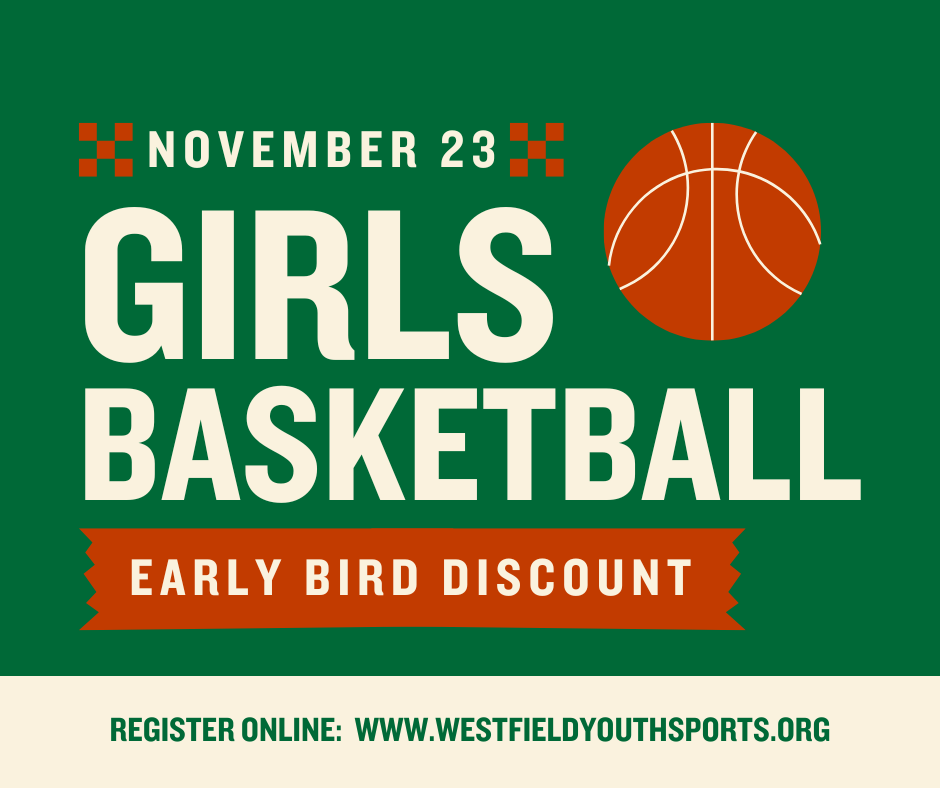 Register for our girls basketball league over the weekend to save $20 on registration. The early bird discount runs until the end of the day on Sunday.

🔗westfieldyouthsports.org/Default.aspx?t…