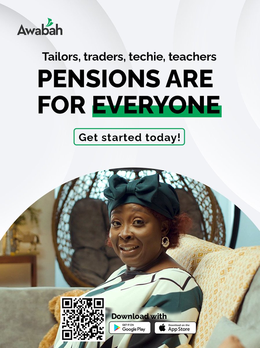 Whether you’re a 9–5 worker or a freelancer, your future too deserves security.

You can protect it today by opening a pensions account, it’s easier than you think.

Visit awabahng.com to get started.

#awabah #valubah #healthcare #wellness #pensioninnigeria