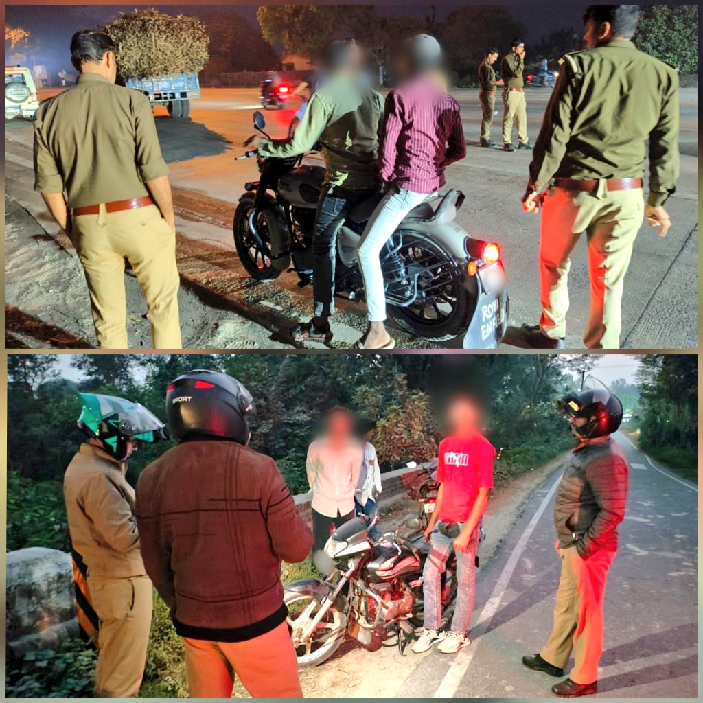 bahraichpolice's tweet image. यातायात माह नवम्बर-2025 के दृष्टिगत #SPBahraich के निर्देशन में,
जनपद में शांति एवं कानून-व्यवस्था बनाये रखने तथा यातायात नियमों का अनुपालन कराये जाने के लिए थाना कैसरगंज पुलिस द्वारा संदिग्ध वाहन/व्यक्तियों की चेकिंग की जा रही है।
#UPPtraifficmonth 
#UPPolice