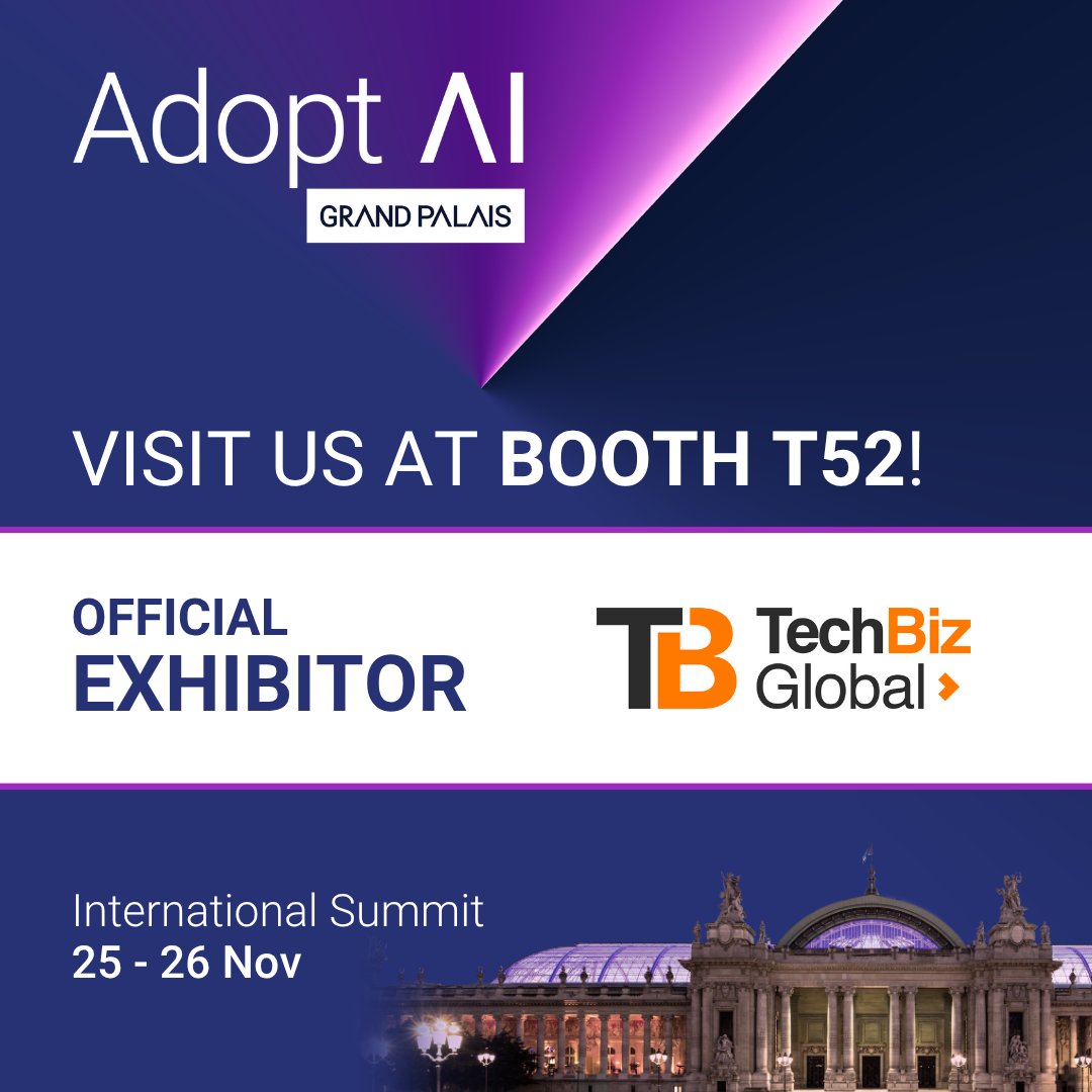 Counting down to Adopt AI Summit 2025! ✈️🎡🗼 Find TechBiz Global at Booth T52, connecting AI talent with opportunity. Let’s turn conversations into future hires and real impact. 🤝✨
#AdoptAISummit #AIRecruitment #TechBizGlobal