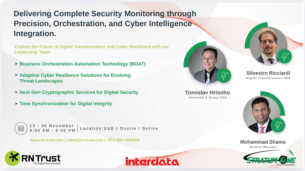 rntrustme's tweet image. Explore the Future of Digital Transformation and Cyber Resilience with our Leadership Team in UAE.