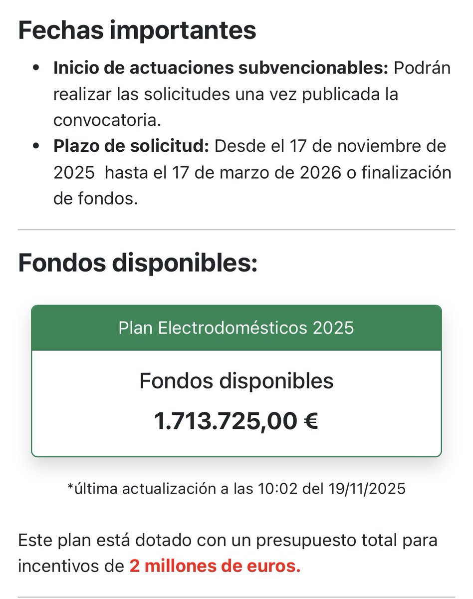 PP_Tielmes's tweet photo. La @ComunidadMadrid lanza el Plan Renove Electrodomésticos 2025.
⚡️Sustituye tus equipos antiguos por modelos más sostenibles.
Hasta 300€ de ayuda. Consulta las bases 👇 

Soluciones a los problemas de los ciudadanos.
Es el Gobierno de @IdiazAyuso @ppmadrid https://t.co/hZZzLTDH6b