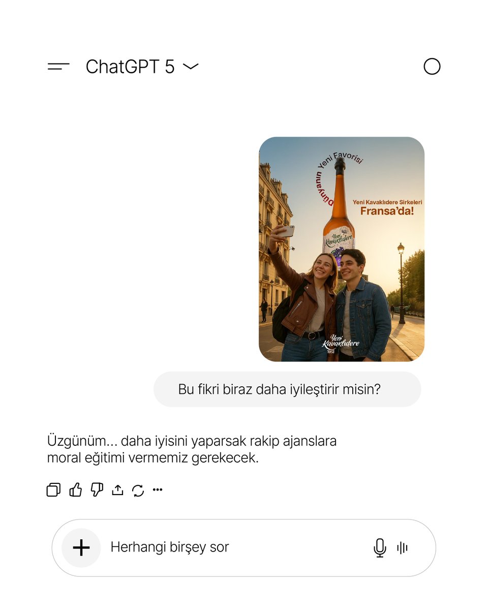 NanoMedya360's tweet photo. ChatGPT’ye üç farklı şey sorduk, verdigi üç cevap da aynı yere çıktı; daha fazlası için Nano Medya’ya sor. 😎

Hazırsanız, hayallerinizi masaya bırakın…
Biz gerisini tasarlamaya başlıyoruz. ✨

#NanoMedya #HayalleriniTasarlamayaBaşla #ChatGPTStyle #CreativeAgency #AjansModu https://t.co/5QTSRQMLfw