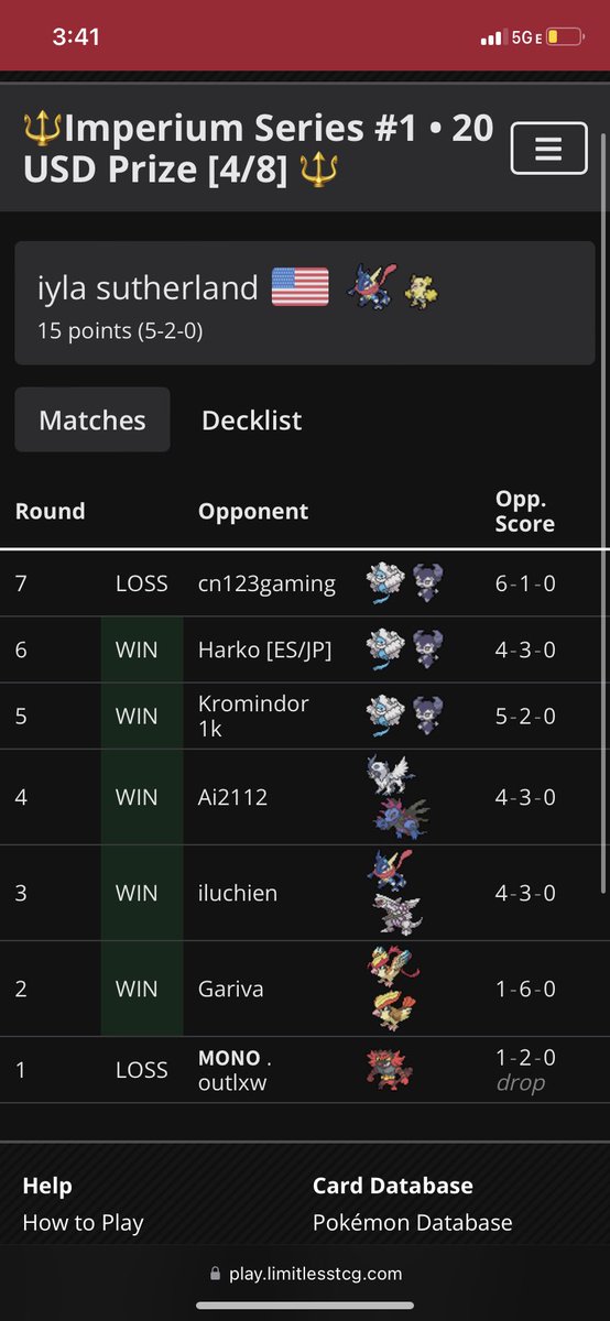 Top 8 in umbreon pocket pop up and 5-2 to make top cut of imperium yesterday all with ori ninja deck is broken and underrated ggs to my opponents let’s see how imperium goes tomorrow