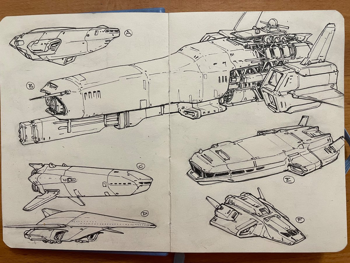albertognolo's tweet image. Adding few more #spaceship #sketches #sketchbook