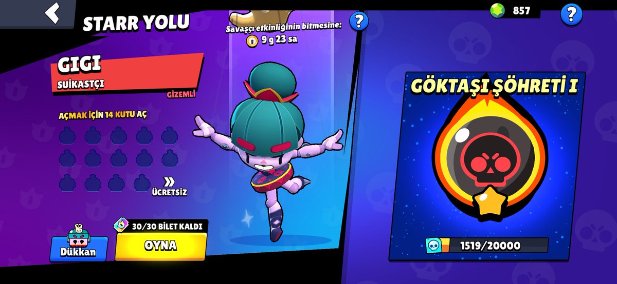 BrawlSourceTR's tweet image. 🩰 Gigi’nin erken erişim etkinliği başladı!

🎟️ Mina erken erişim etkinliğine kıyasla 30 bilet topluca verildi, yani günlük yenilemeyi beklemek zorunda değilsiniz; istediğiniz zaman biletleri kullanabilirsiniz.