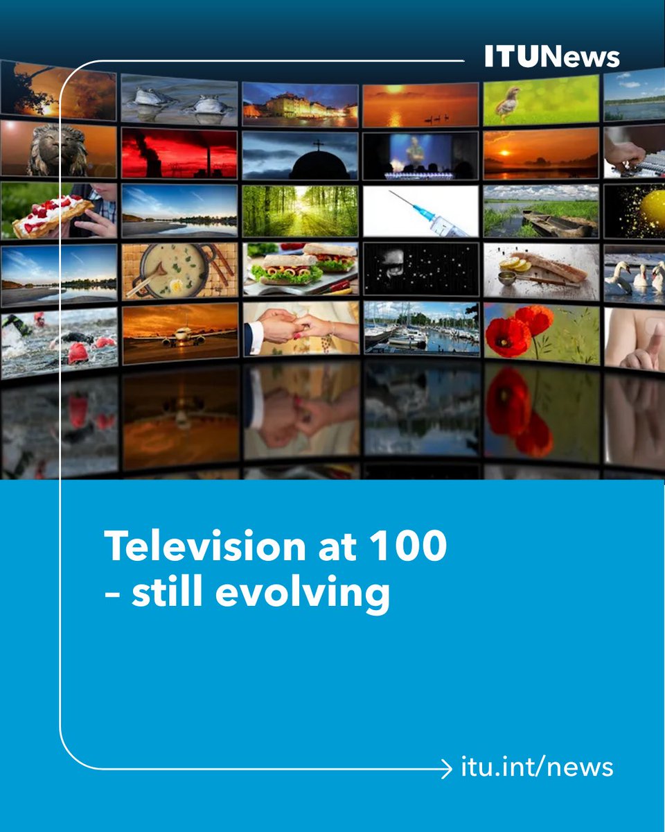ITU's tweet photo. From modest beginnings in 1925 to the launch of TV 3.0 this year, television continues to evolve.
@ITU remains at the forefront of what comes next as emerging technologies shape future TV broadcasting and consumption https://t.co/hgneKuUYhz
#ITU160 #worldTVday https://t.co/aQhdwUYUbJ