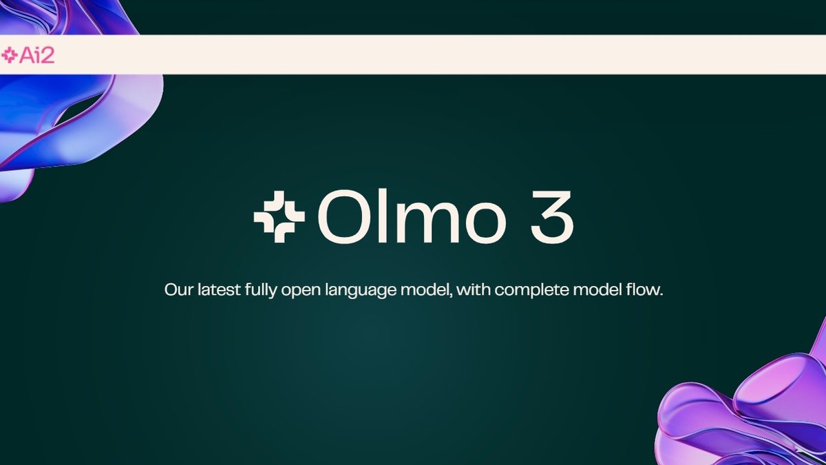 WBuzzer's tweet image. winbuzzer.com/2025/11/21/ai2…

AI2 Releases OLMo 3: A Fully Open &apos;Model Flow&apos; to Challenge Black Box AI Paradigm

#AI #OpenSource #OLMo3 #LLM #AI2 #GenAI #MachineLearning #AIResearch #OpenScience #DeepLearning #AIModels #EthicalAI