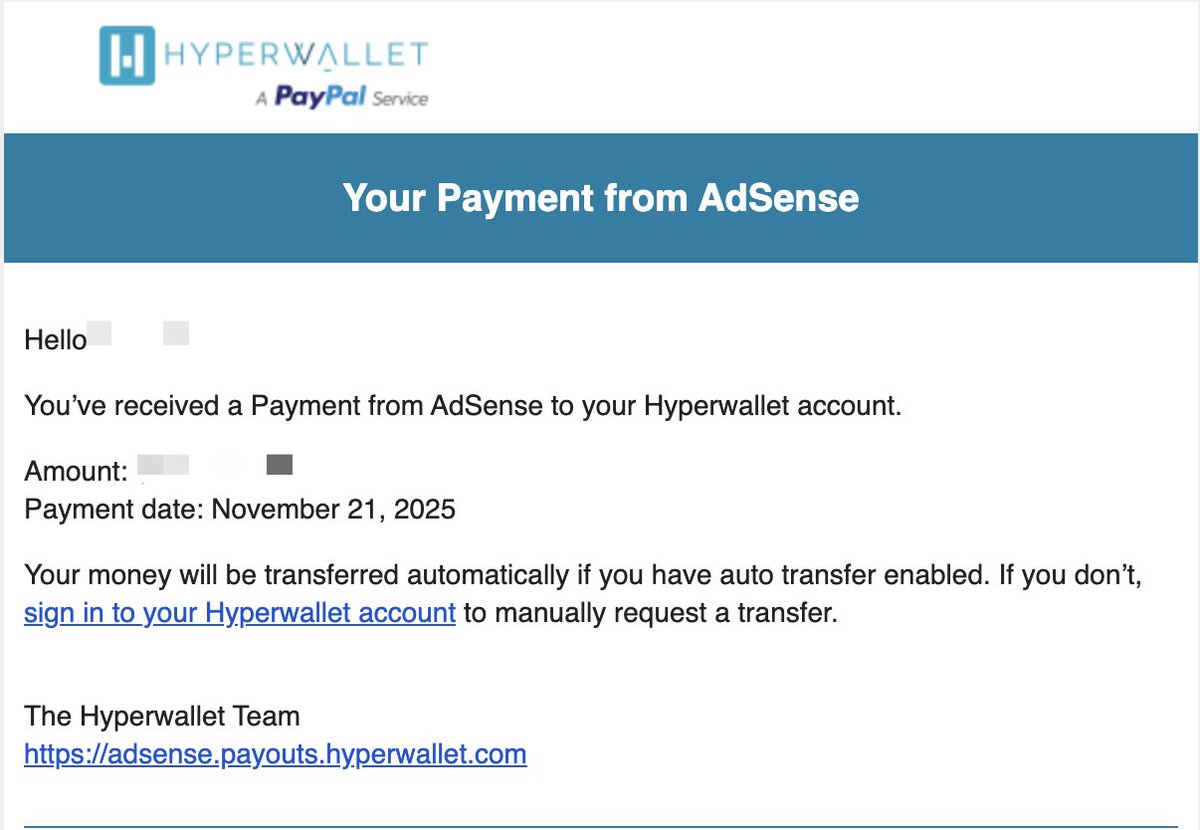 yahaclass's tweet photo. 使用 #Hyperwallet 来收 #adsense 款的流程 跑通了
大家可以上了
Adsense > Hyperwallet 是不收费用的,秒到。
hyperwallet > paypal 是收费的,每笔0.08,秒到。
到了PayPal 剩下就不要我教了吧! https://t.co/QkxtjPX3iD