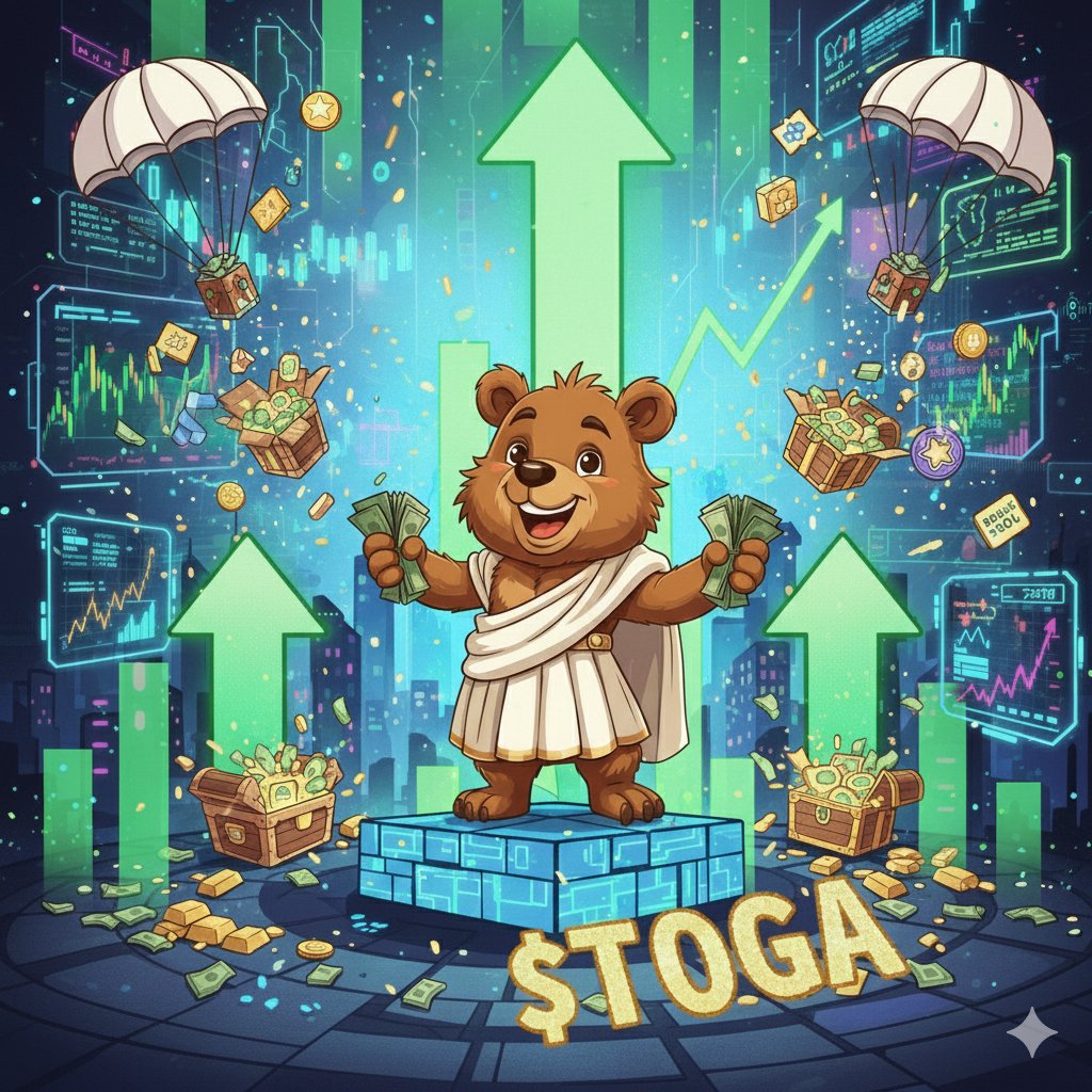 Big papa <a href="/cryptoequip/">cryptoequip.eth</a> 🤣🤣 always lets his $TOGA bear distribute the goods to the community.

Airdrops, rewards, store items, burns, NFTs 👀 the list goes on and on 🏆

Grab some <a href="/toga_coin/">TOGA COIN</a> and join the ride 🚂🚂