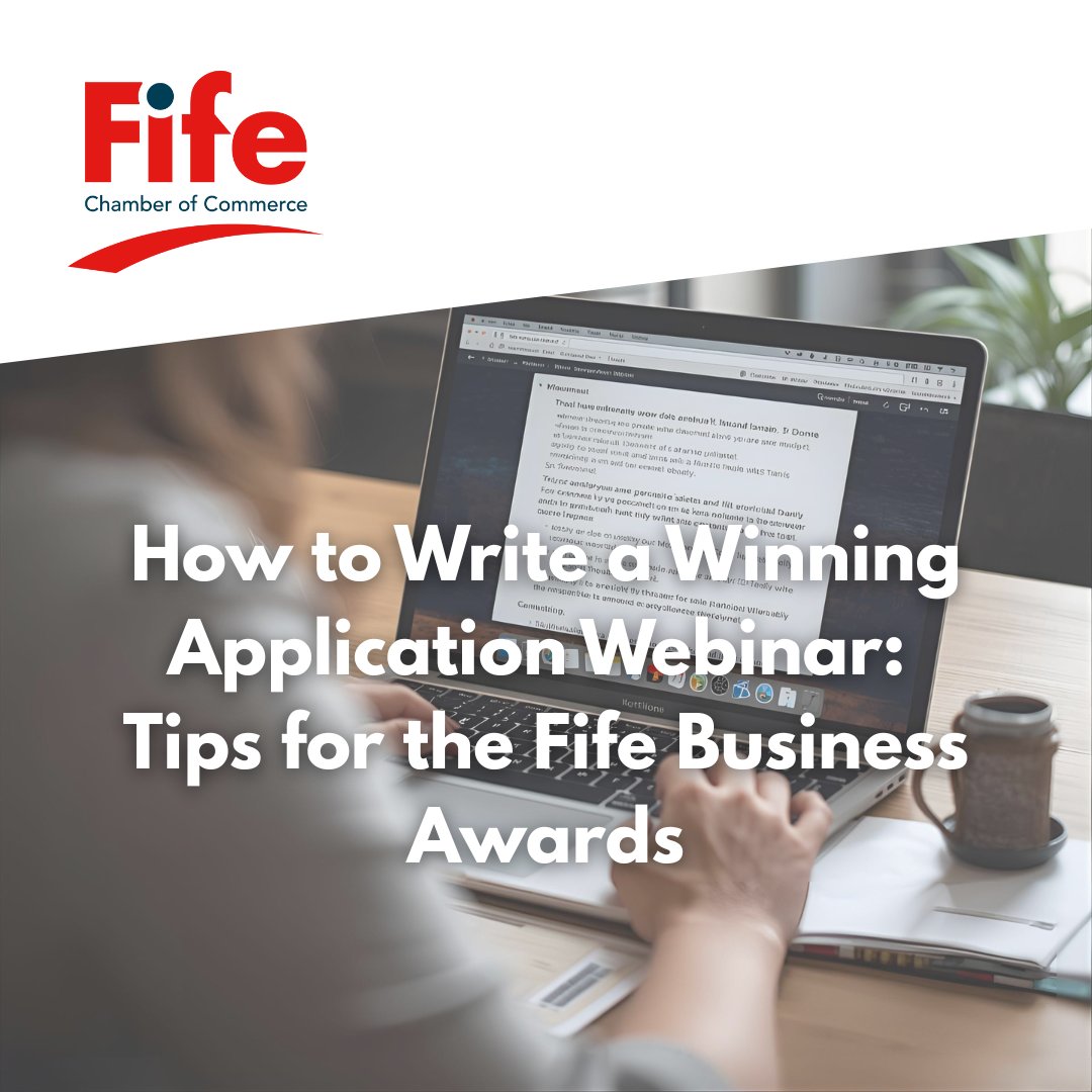 FifeChamber's tweet image. ✍️How to Write a Winning Application ✍️

Join us on Thursday 4th December, 9.30-10.15am for this free webinar to support you with your Fife Business Awards nomination.
Sign up here - tinyurl.com/FBAapplication…

 #FifeBusinessAwards #FifeChamber #ApplicationTips #AwardNomination