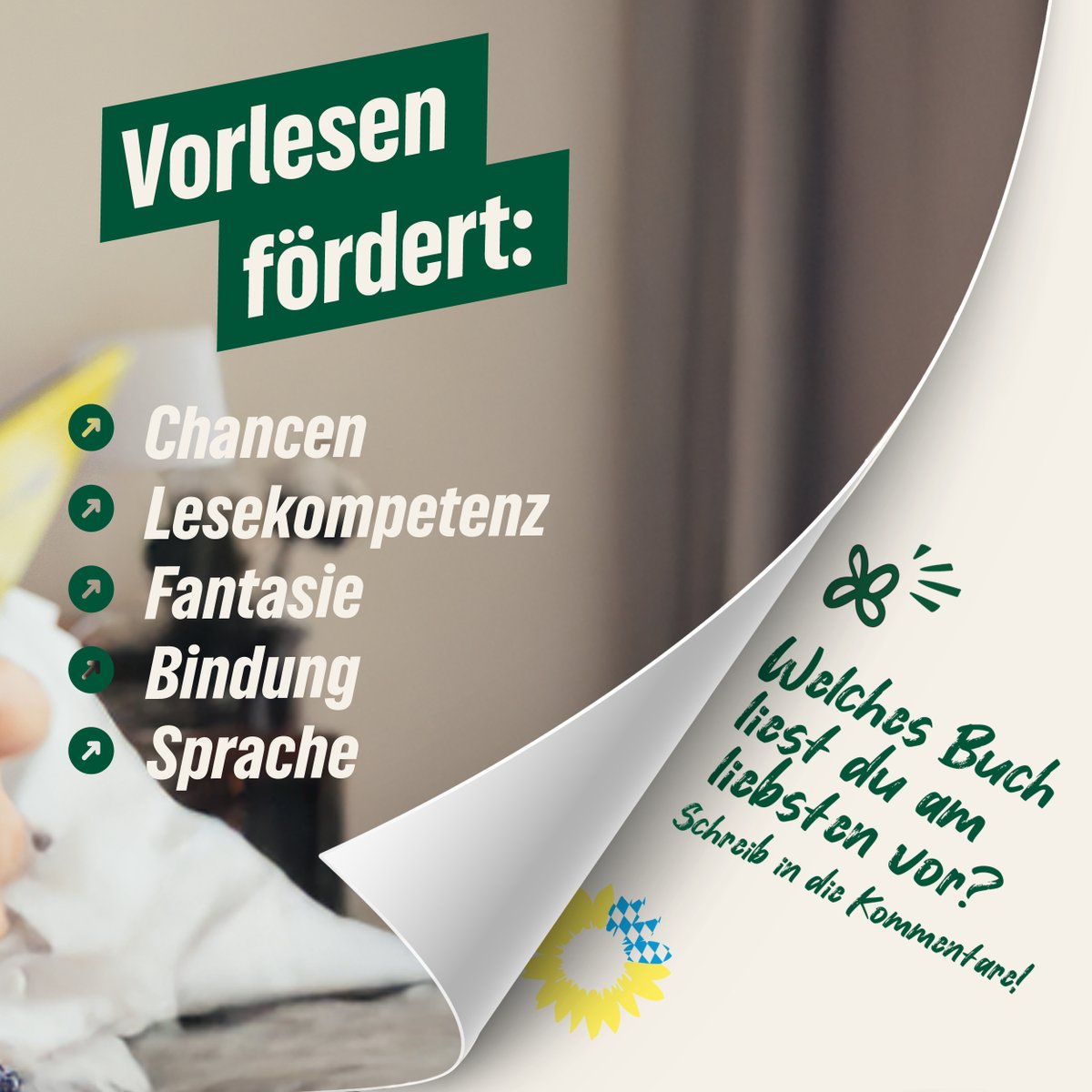 📚 Heute ist #Vorlesetag!
Geschichten öffnen Welten – sie fördern Fantasie, Sprache und Gemeinschaft.
Vorlesen schenkt Aufmerksamkeit, Nähe und Bildung.

Deshalb ist klar: #Leseförderung braucht Zeit, Raum – und politische Unterstützung.