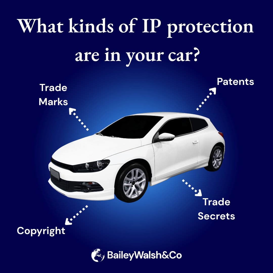 BaileyWalshLLP's tweet image. Do you know how much IP is in your car?

Products often require multiple forms of IP protection, so our team of experts is here to help.

You can learn more about our IP protection services at bit.ly/46ZFp88

#IPLaw #IPProtection