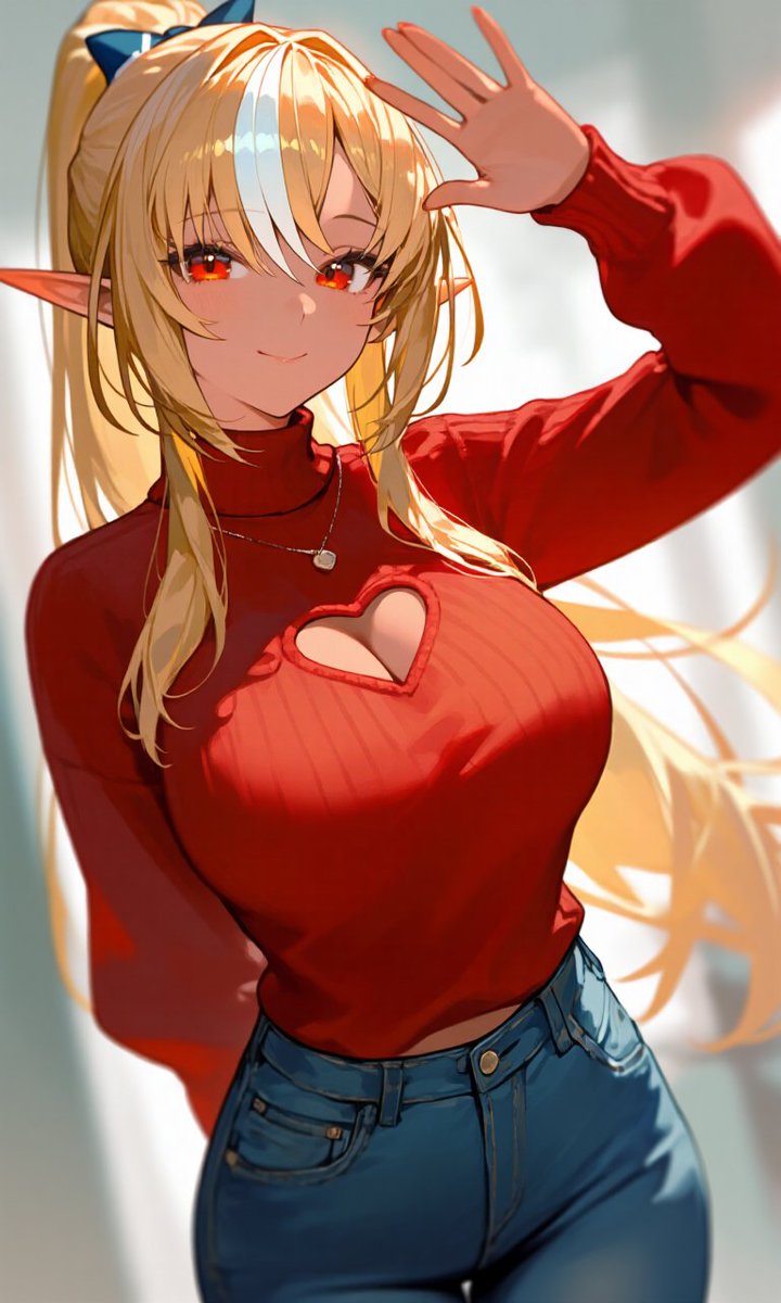 "hehe I've stole <a href="/AAssamite/">𝒜𝓁𝑒𝑒𝓇𝒶</a> clothes~ they still smell like her so I couldn't resist taking them~"

She says, showing off the cute outfit