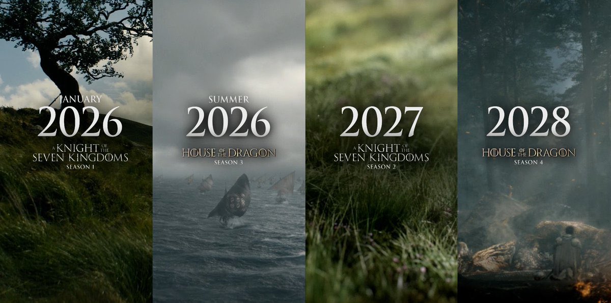GilaFilmID's tweet photo. Westeros Universe ngegas woy dalam 3 tahun ke depan. 

2026: A Knight of the Seven Kingdoms, House of the Dragon Season 3

2027: A Knight of the Seven Kingdoms Season 2

2028: House of the Dragon Season 4

Nobar dan diskusi lagi kita Min @WesterosID dalam 3 tahun kedepan heuheu. https://t.co/FQANBJVn0t