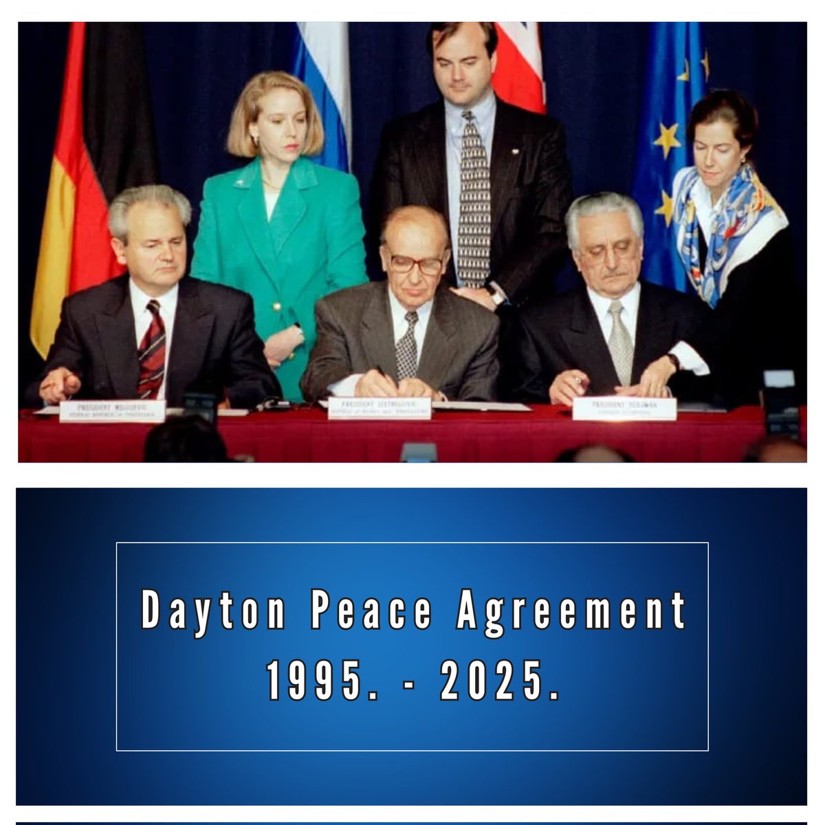 Today marks the 3️⃣0️⃣th anniversary of the signing of the Dayton Peace Agreement on 21 November 1995 — a lasting reminder of the value of peace and the need to further strengthen the stability and functionality of Bosnia and Herzegovina. 

As a signatory to the Dayton Peace