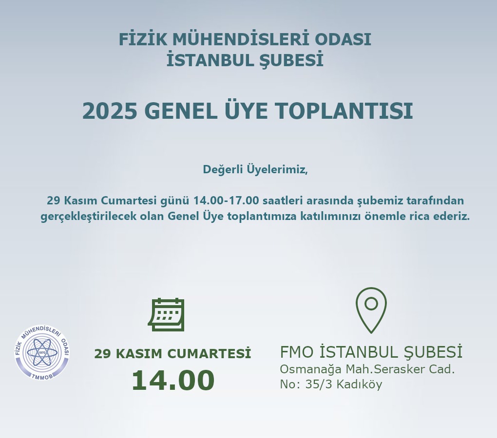 Değerli üyelerimiz, 29 Kasım Cumartesi günü saat 14.00-17.00 arasında şubemiz tarafından genel üye toplantısı gerçekleştirilecektir.

📢 29 Kasım Cumartesi
🕛 14.00
📍FMO istanbul şube