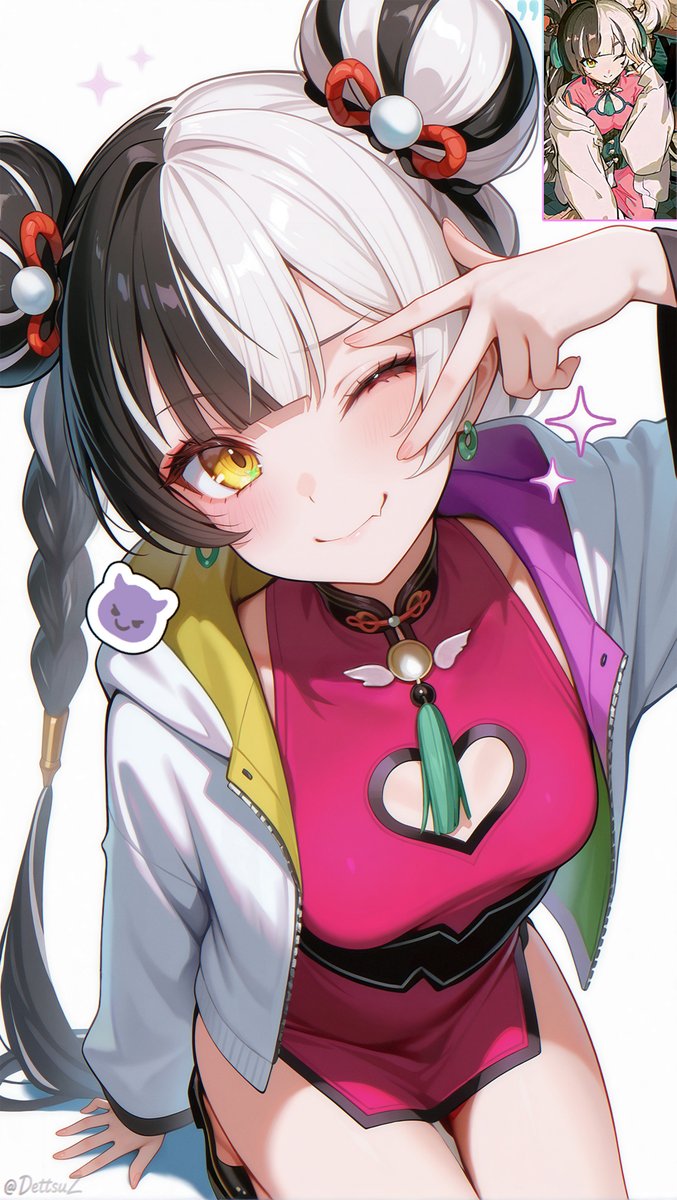 DettsuZ's tweet photo. MCチーパオダイアリン
"金運招来、幸運到来✌"
#Dialyn homage SFW https://t.co/yc4XA4bWYt