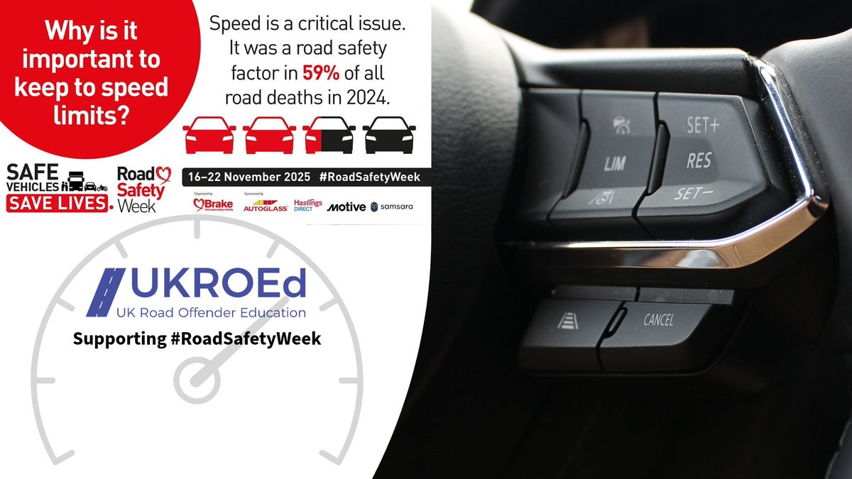 UKROEd's tweet image. Safe Vehicles Save Lives

Cruise control and speed limiters are not new. More modern cars now have &apos;adaptive&apos; cruise control and an &apos;active&apos; speed limiter that adjusts the maximum speed of your vehicle based on mapping technology and using cameras to read the road signs. In the…