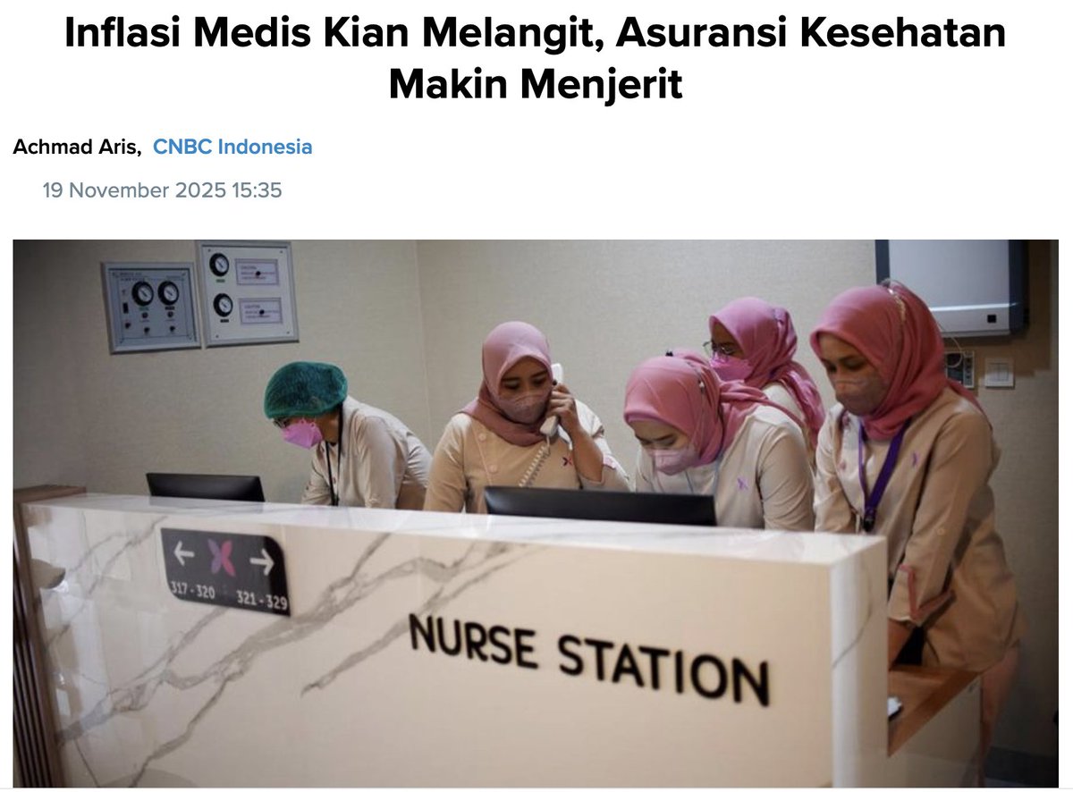 filcadet's tweet image. Gua baru post soal peringatan Theo Derick soal biaya rumah sakit kemarin.

Biaya ini bisa bikin orang kaya jatuh miskin.

Gua juga baru baca berita di CNBC Indonesia &amp;amp; dukung fakta itu. Inflasi medis Indonesia tahun 2025 tembus 16,9 persen.

Gua pernah jelasin ke nasabah penyebab…