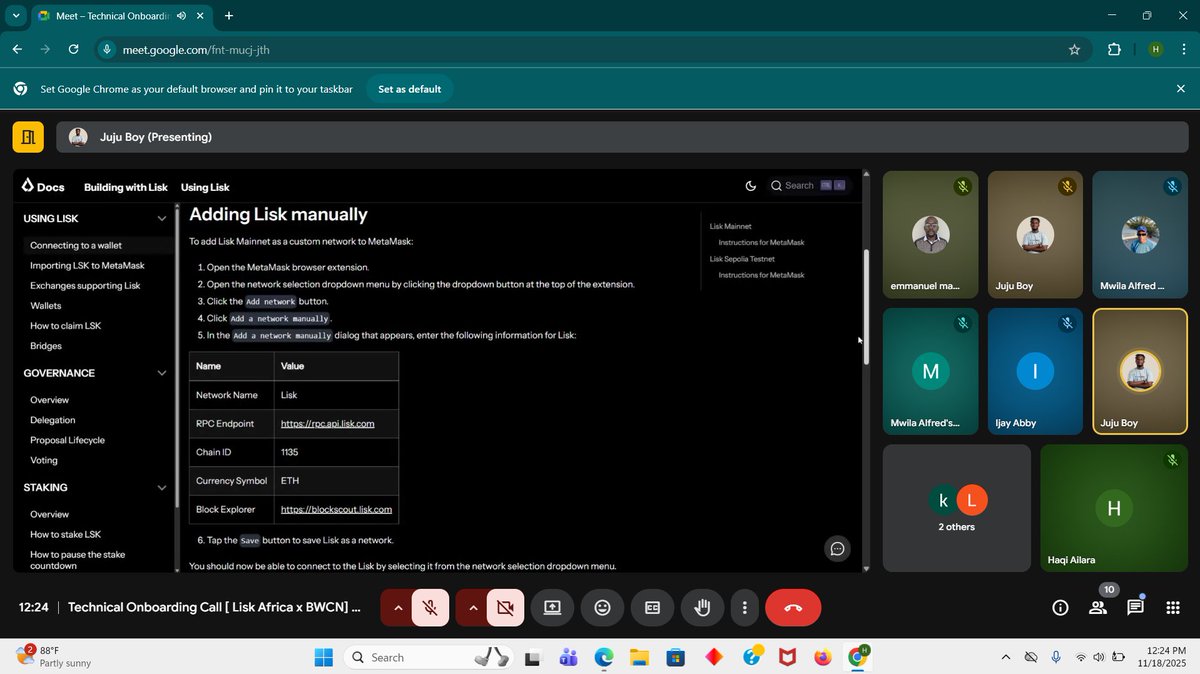 HaqiAilara's tweet image. Few days ago, me and my fellow @LiskAfrica Ambassadors @jujuboyNFT and @Ijay_js held an official @LiskHQ onboarding call with @walima_1, @Lukayooma and other members of @bwcn2023. They got introduced to the inner workings of the Lisk ecosystem, alongside its potential of making…