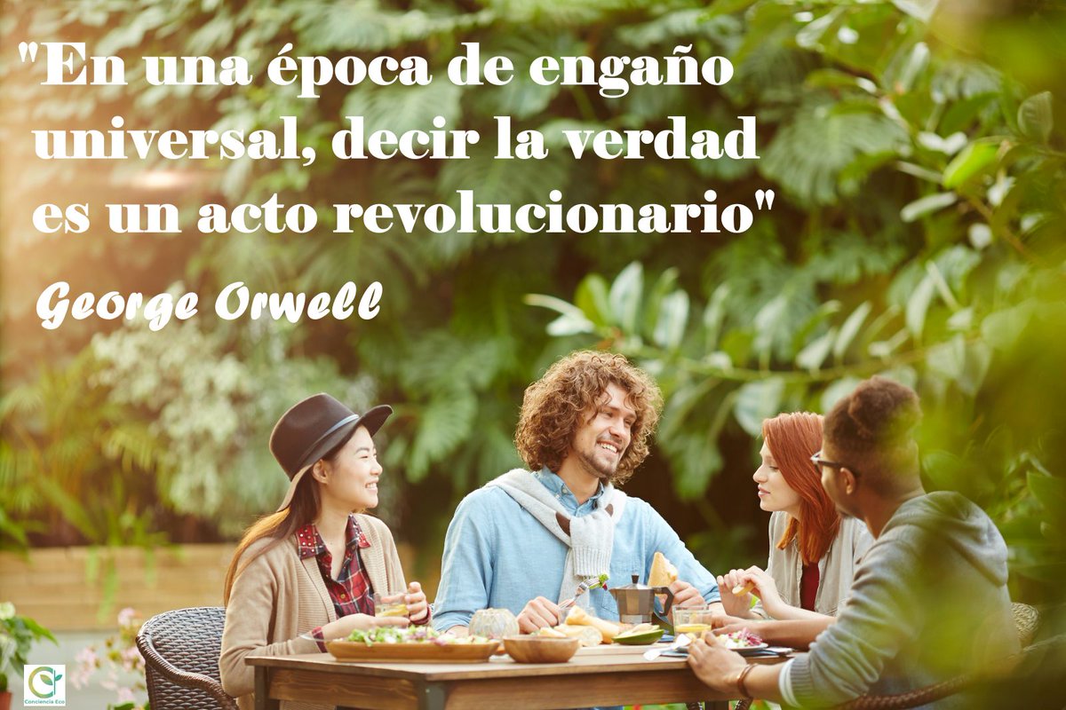 concienciaeco's tweet image. Una #reflexión para cada día:
&quot;En una época de engaño universal, decir la verdad es un acto revolucionario&quot;
#GeorgeOrwell
#medioambiente #verdad #engaño #conciencia #pensamiento #sabiduría #certeza #mente #revolución #percepción #frasecélebres #psicología #filosofía #creencia