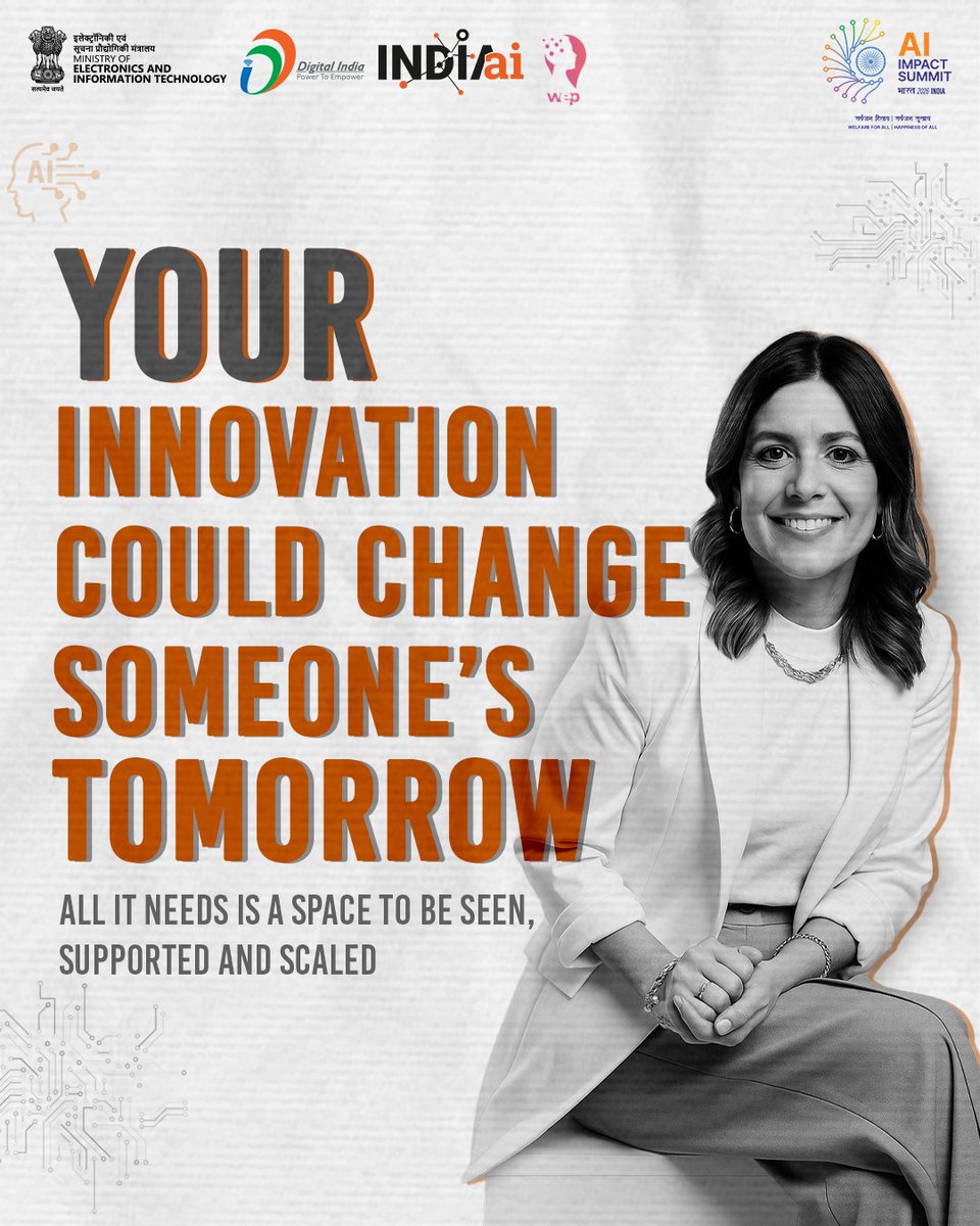 UNinIndia's tweet image. Are you a woman innovator driving change using AI? Then this is your stage.

Join the #AIbyHER - Global Impact Challenge &amp;amp; present AI-driven solutions in health, education, climate &amp;amp; beyond at the #IndiaAIImpactSummit2026.

Deadline: 30 Nov
Apply now: wep.gov.in/ai-by-her